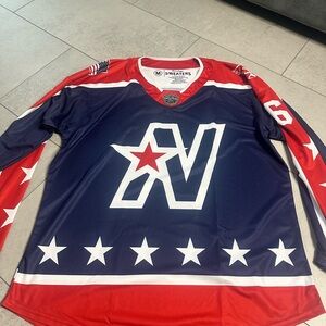 Red and Blue Sports Hockey Jersey